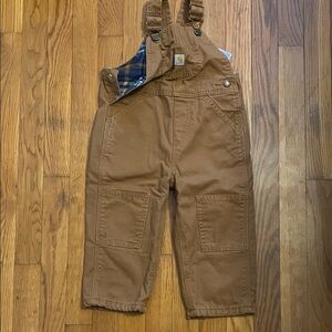 Carhartt Brown flannel lined Kids Overalls